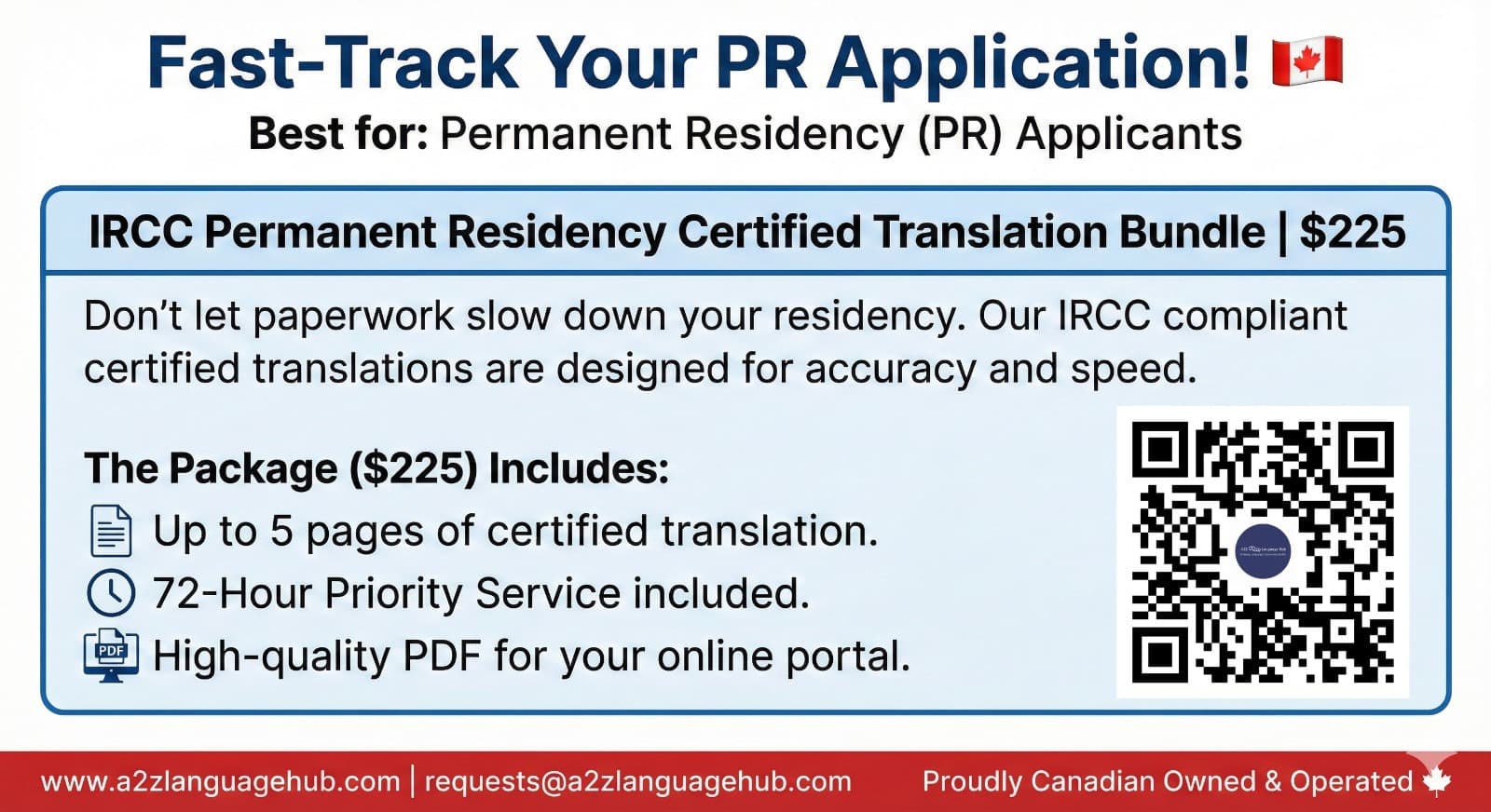 Fast-Track Your PR Application - IRCC Permanent Residency Certified Translation Bundle