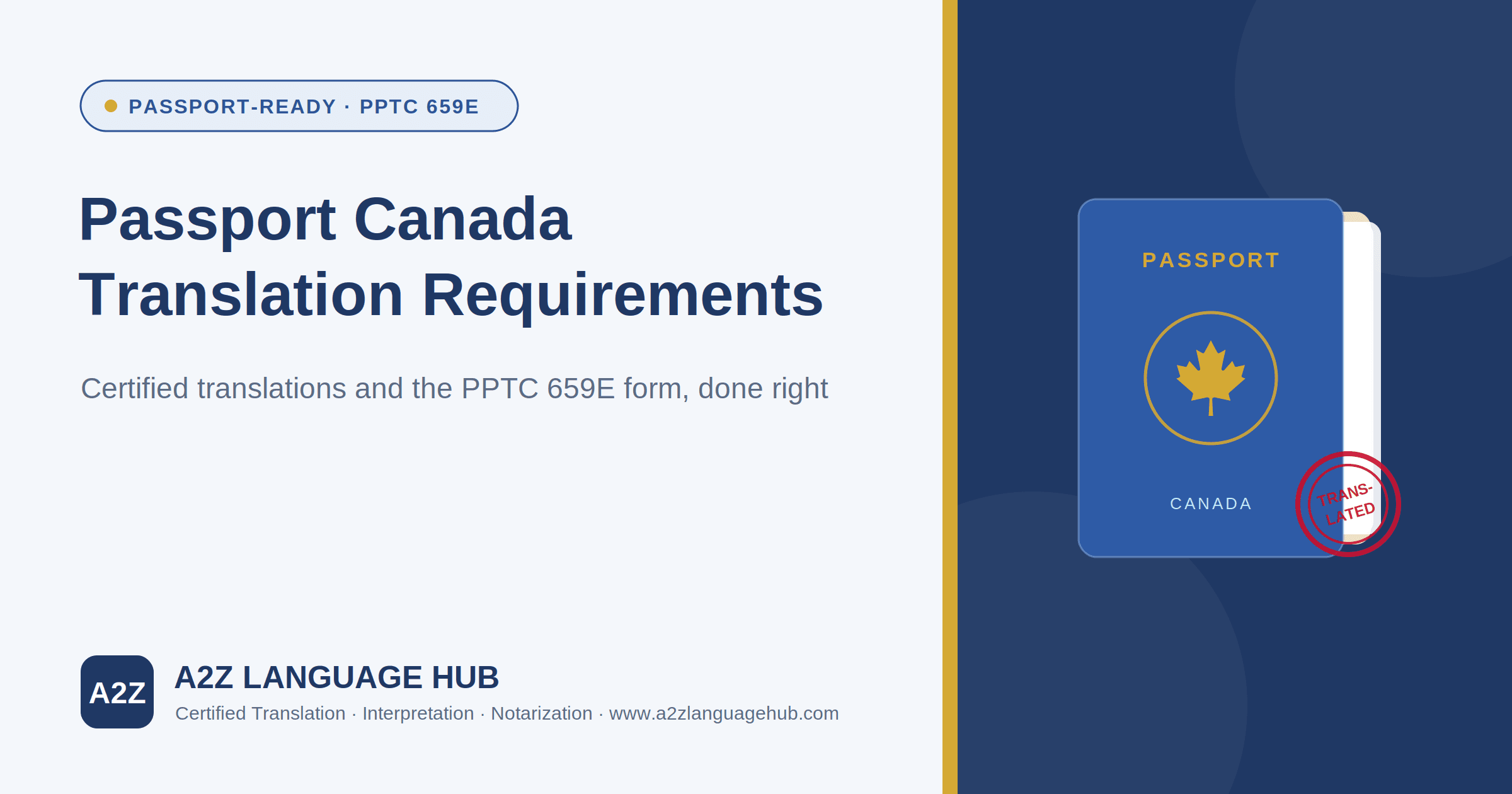 Translation Requirements for Passport Canada and How A2Z Language Hub Can Help